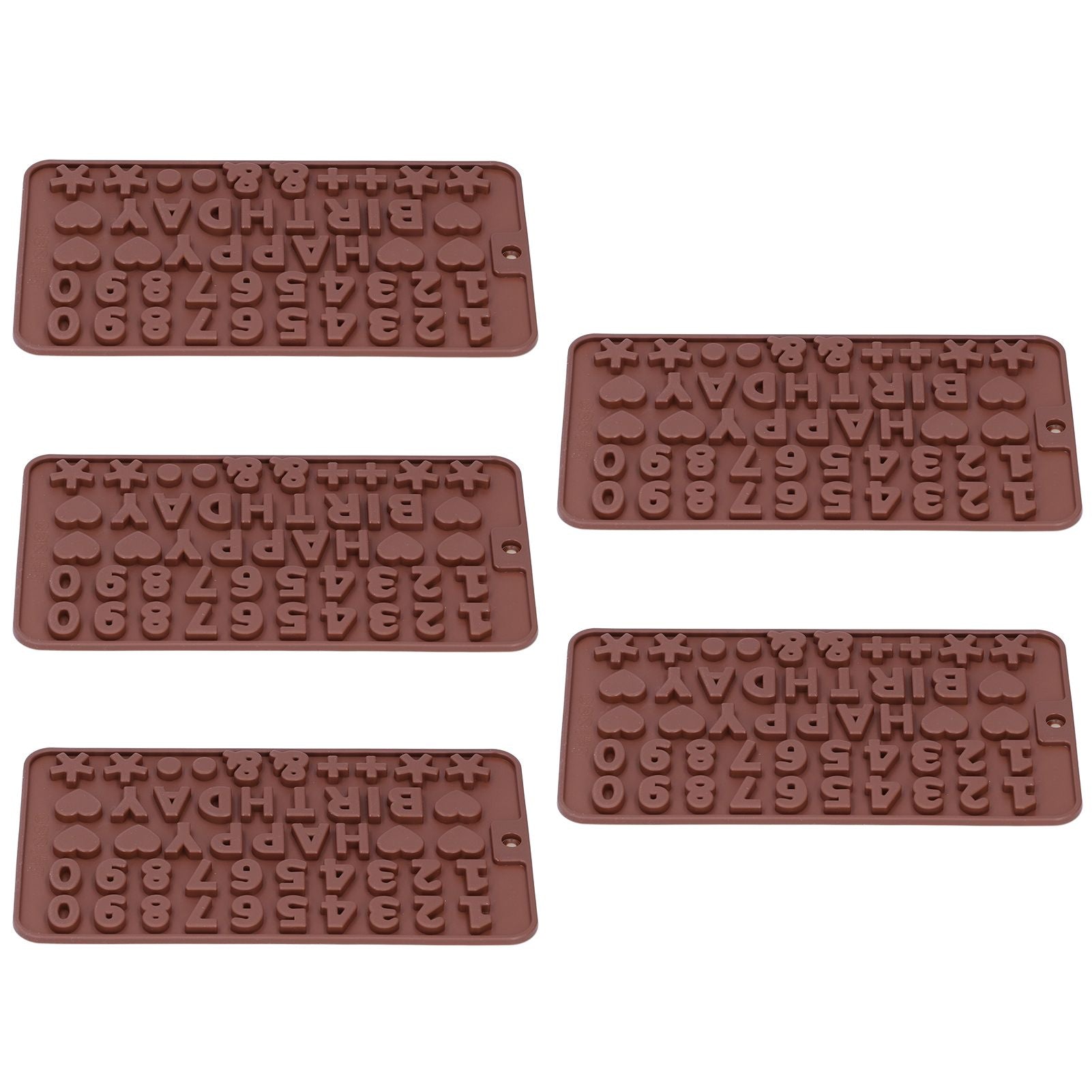 5Pcs Cute Shape Baking Mold Silicone Chocolate Pudding Cake Mold for Kitchen HomeNumber