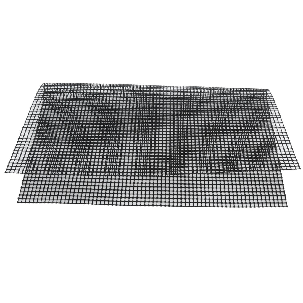 Food Grade NonStick Grid Sheet Multifunctional Barbecue Grid Mat for Barbecue Outdoor(Black 33x40cm )
