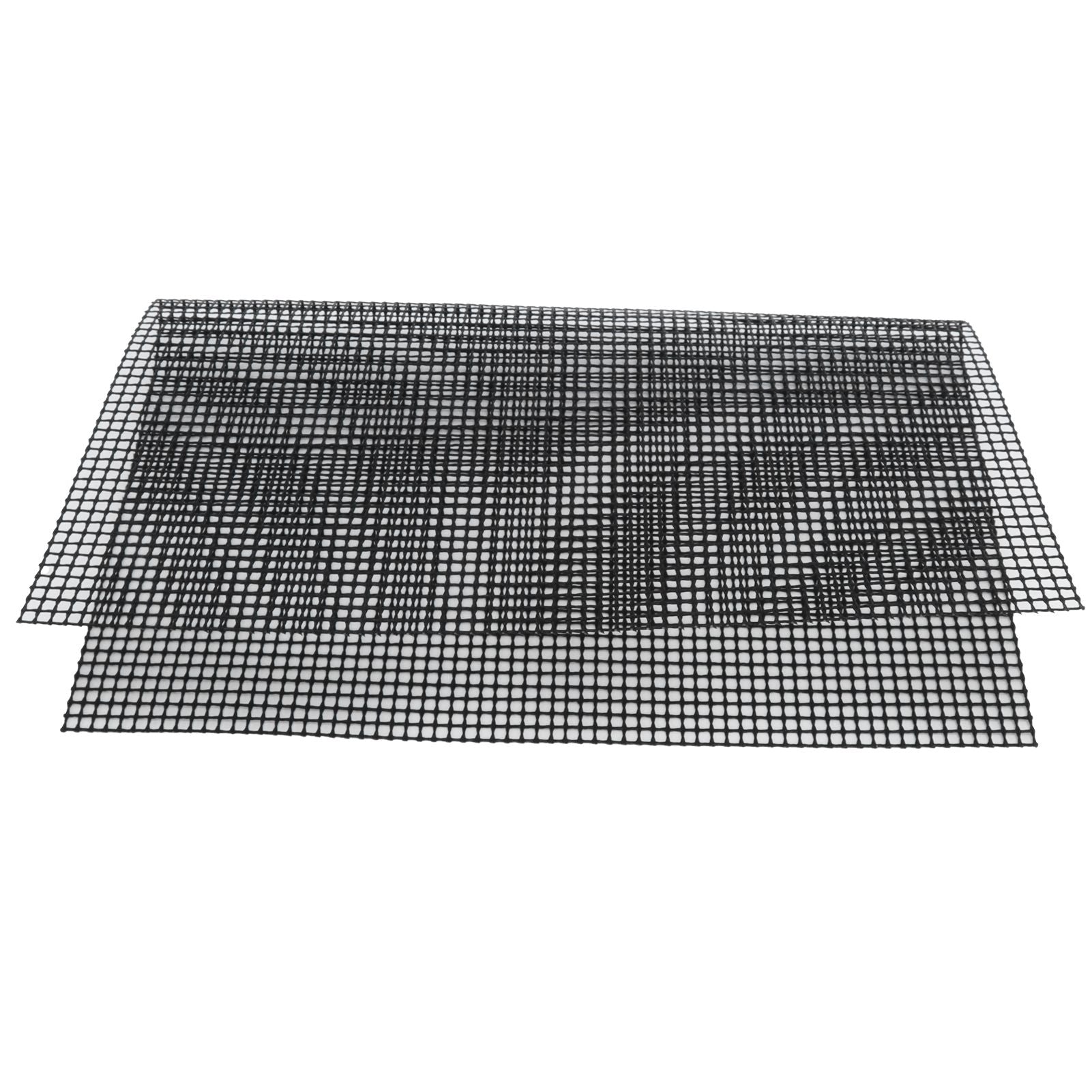 Food Grade NonStick Grid Sheet Multifunctional Barbecue Grid Mat for Barbecue Outdoor(Black 33x40cm )
