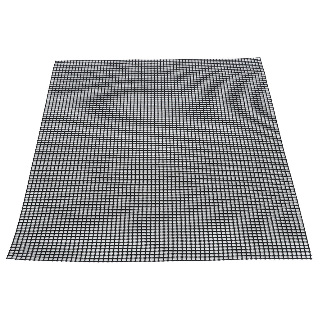 Food Grade NonStick Grid Sheet Multifunctional Barbecue Grid Mat for Barbecue Outdoor(Black 36x42cm )