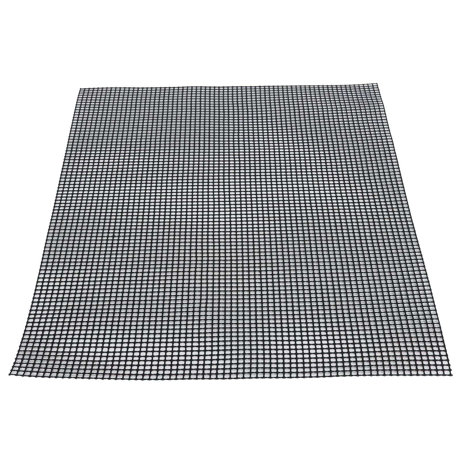 Food Grade NonStick Grid Sheet Multifunctional Barbecue Grid Mat for Barbecue Outdoor(Black 36x42cm )
