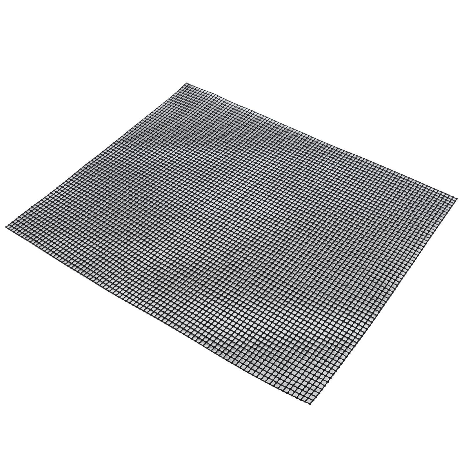 Food Grade NonStick Grid Sheet Multifunctional Barbecue Grid Mat for Barbecue Outdoor(Black 36x42cm )