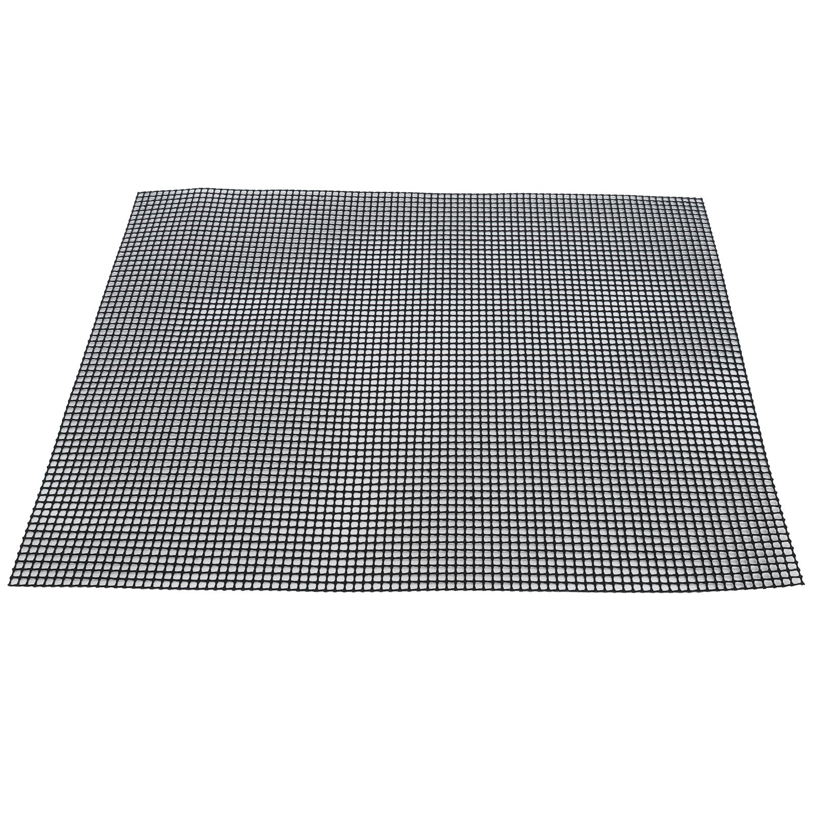 Food Grade NonStick Grid Sheet Multifunctional Barbecue Grid Mat for Barbecue Outdoor(Black 36x42cm )