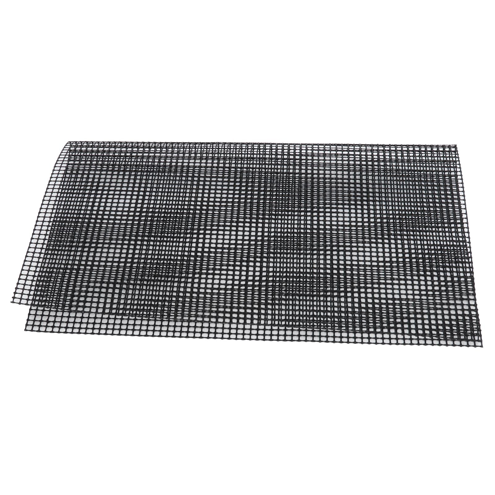 Food Grade NonStick Grid Sheet Multifunctional Barbecue Grid Mat for Barbecue Outdoor(Black 36x42cm )