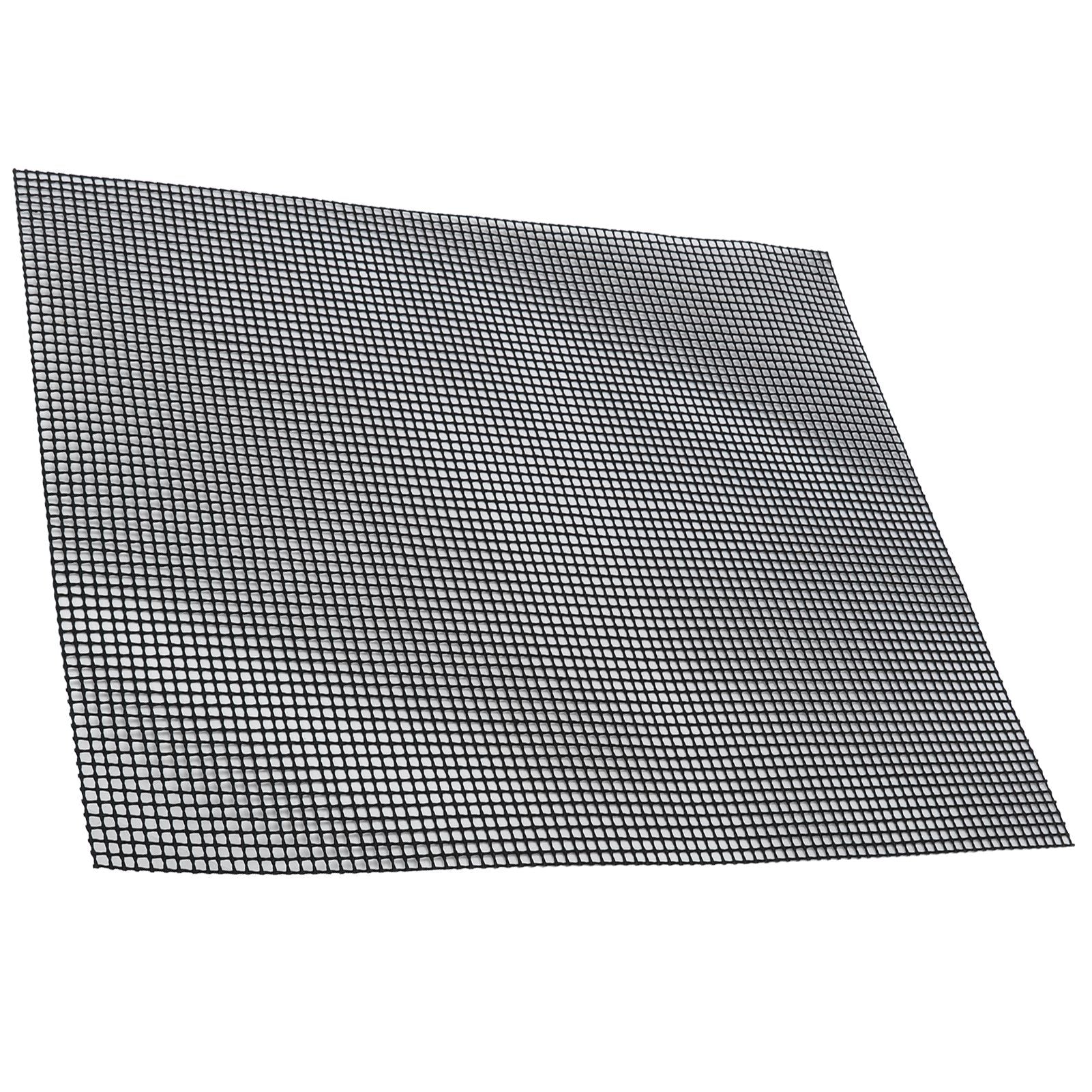 Food Grade NonStick Grid Sheet Multifunctional Barbecue Grid Mat for Barbecue Outdoor(Black 36x42cm )