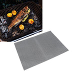 Food Grade NonStick Grid Sheet Multifunctional Barbecue Grid Mat for Barbecue Outdoor(Black 36x42cm )