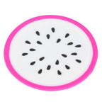 Fruit Shape Coaster Tableware Placemat Silicone Cup Drinks Holder Mat Kitchen AccessoriesDragon Fruit