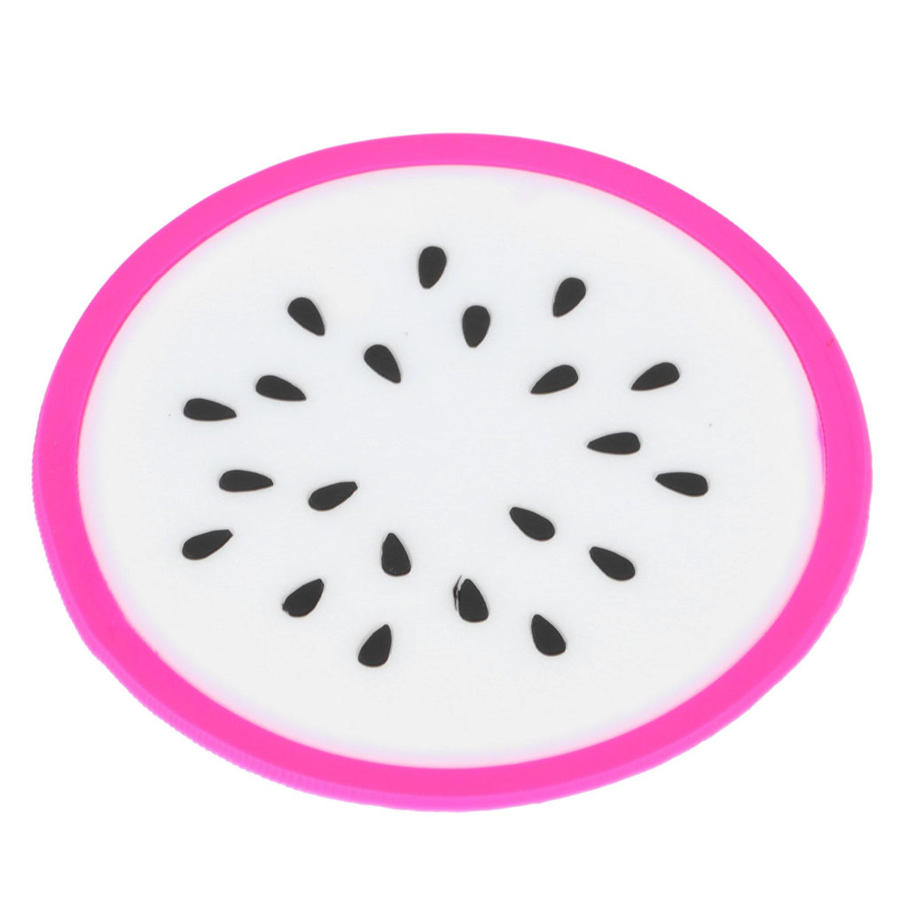 Fruit Shape Coaster Tableware Placemat Silicone Cup Drinks Holder Mat Kitchen AccessoriesDragon Fruit
