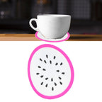 Fruit Shape Coaster Tableware Placemat Silicone Cup Drinks Holder Mat Kitchen AccessoriesDragon Fruit