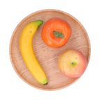 Rubber Wood Dinner Plate Round Tea Serving Tray Fruit Snack Tray Food Storage Plate24cm