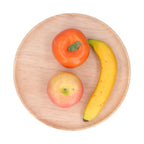Rubber Wood Dinner Plate Round Tea Serving Tray Fruit Snack Tray Food Storage Plate27cm