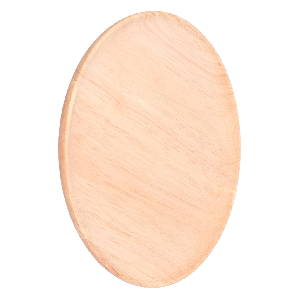Rubber Wood Dinner Plate Round Tea Serving Tray Fruit Snack Tray Food Storage Plate27cm
