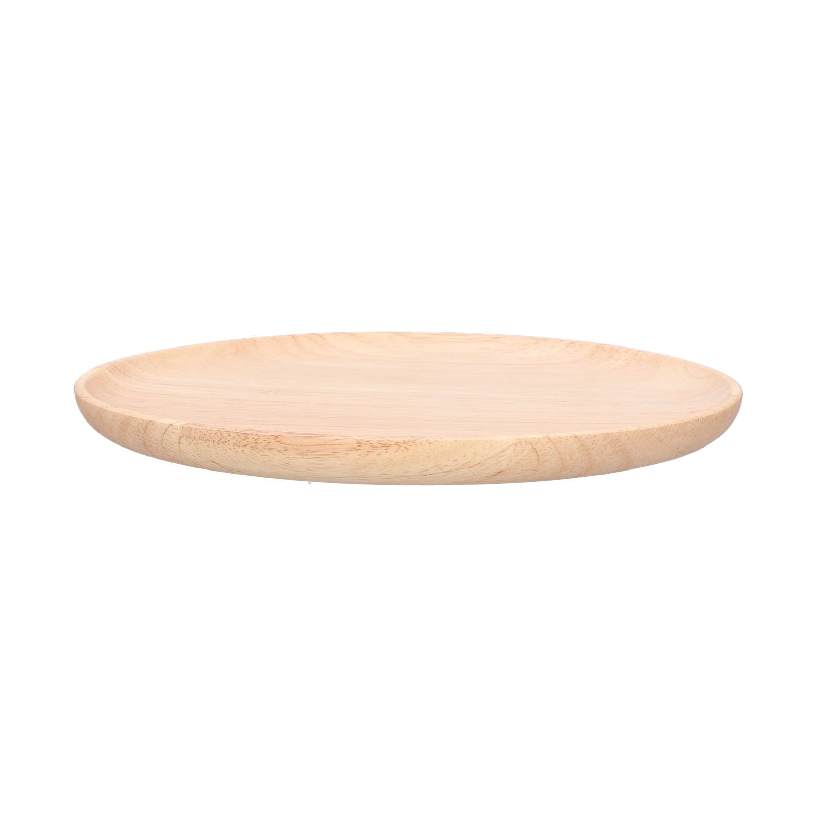 Rubber Wood Dinner Plate Round Tea Serving Tray Fruit Snack Tray Food Storage Plate27cm