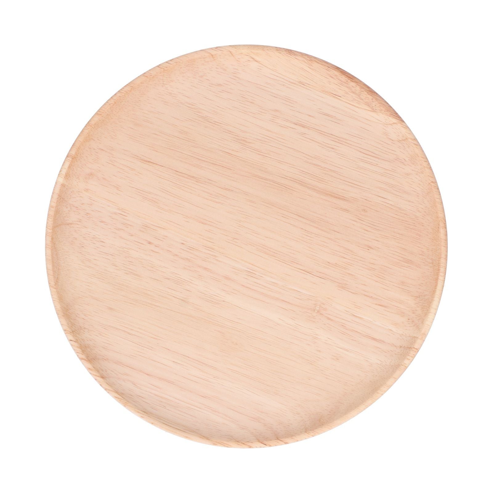 Rubber Wood Dinner Plate Round Tea Serving Tray Fruit Snack Tray Food Storage Plate27cm