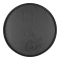 Round Wooden Food Fruit Serving Tray Service Plate for Home Kitchen Hotel Use Black24cm