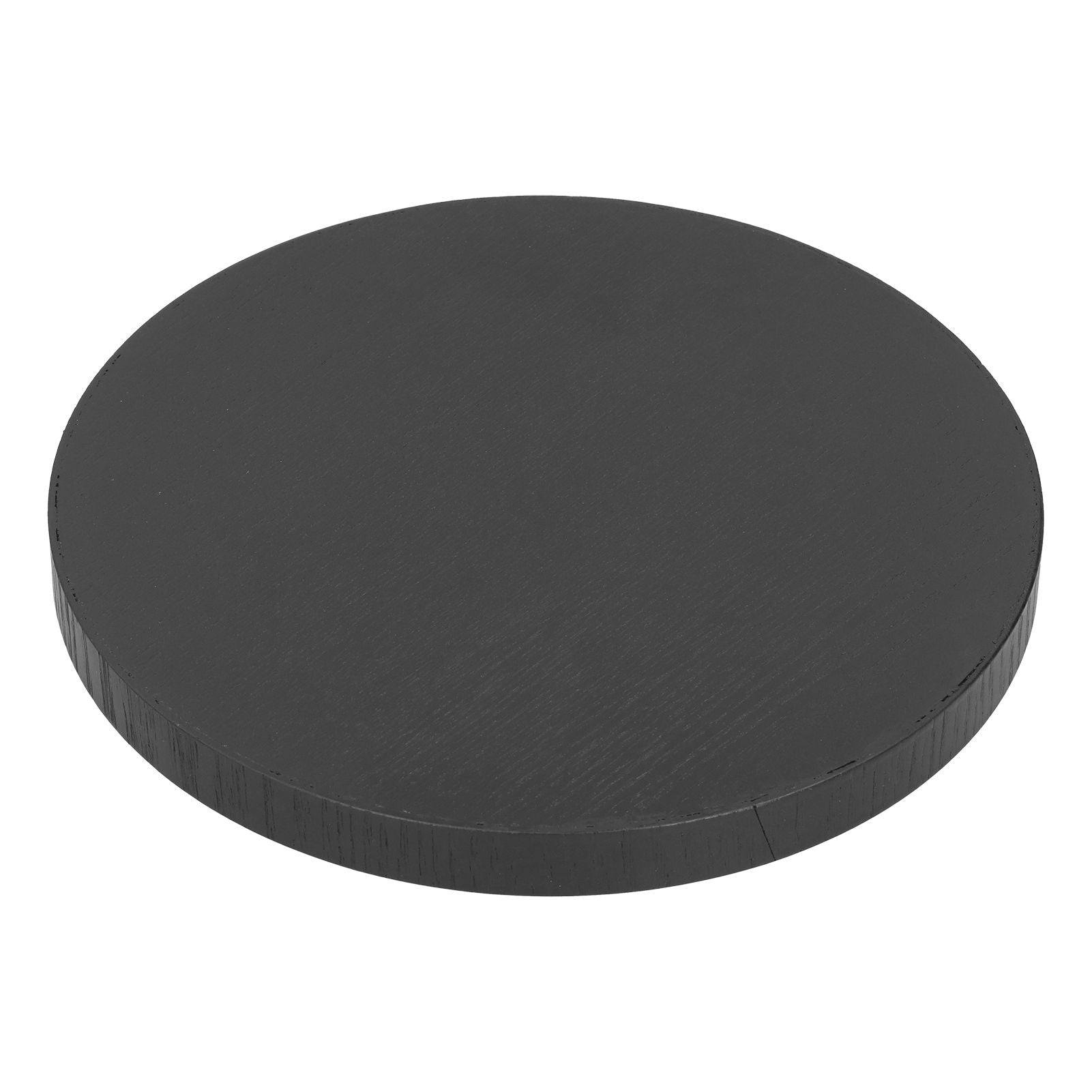 Round Wooden Food Fruit Serving Tray Service Plate for Home Kitchen Hotel Use Black24cm