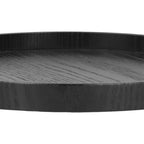 Round Wooden Food Fruit Serving Tray Service Plate for Home Kitchen Hotel Use Black27cm