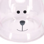 250ml Bear Shaped Glass Cup Double Wall Water Tea Coffee Milk Mug with Handle for HomePink