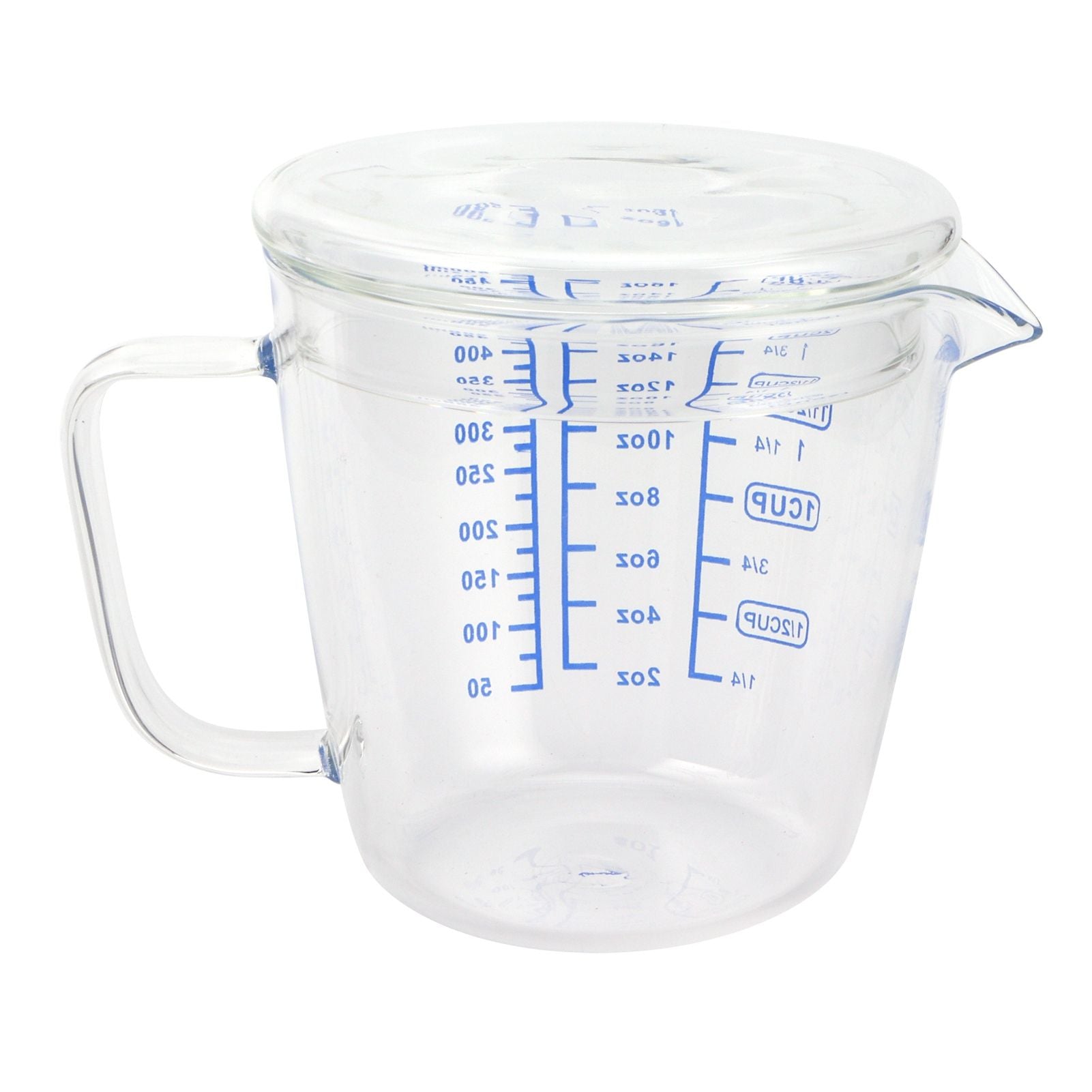 Heat Resisting Glass Measuring Cup Milk Scale Measuring Jug with Lid Kitchen Utensil(500ml )