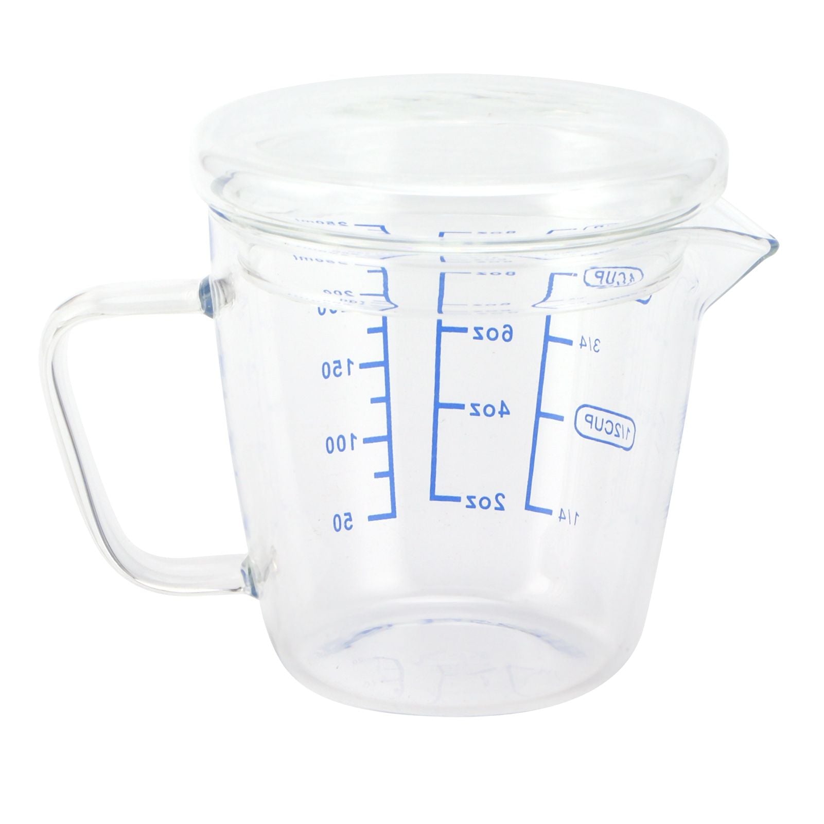 Heat Resisting Glass Measuring Cup Milk Scale Measuring Jug with Lid Kitchen Utensil(250ml )
