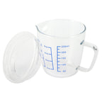 Heat Resisting Glass Measuring Cup Milk Scale Measuring Jug with Lid Kitchen Utensil(250ml )