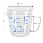 Heat Resisting Glass Measuring Cup Milk Scale Measuring Jug with Lid Kitchen Utensil(250ml )