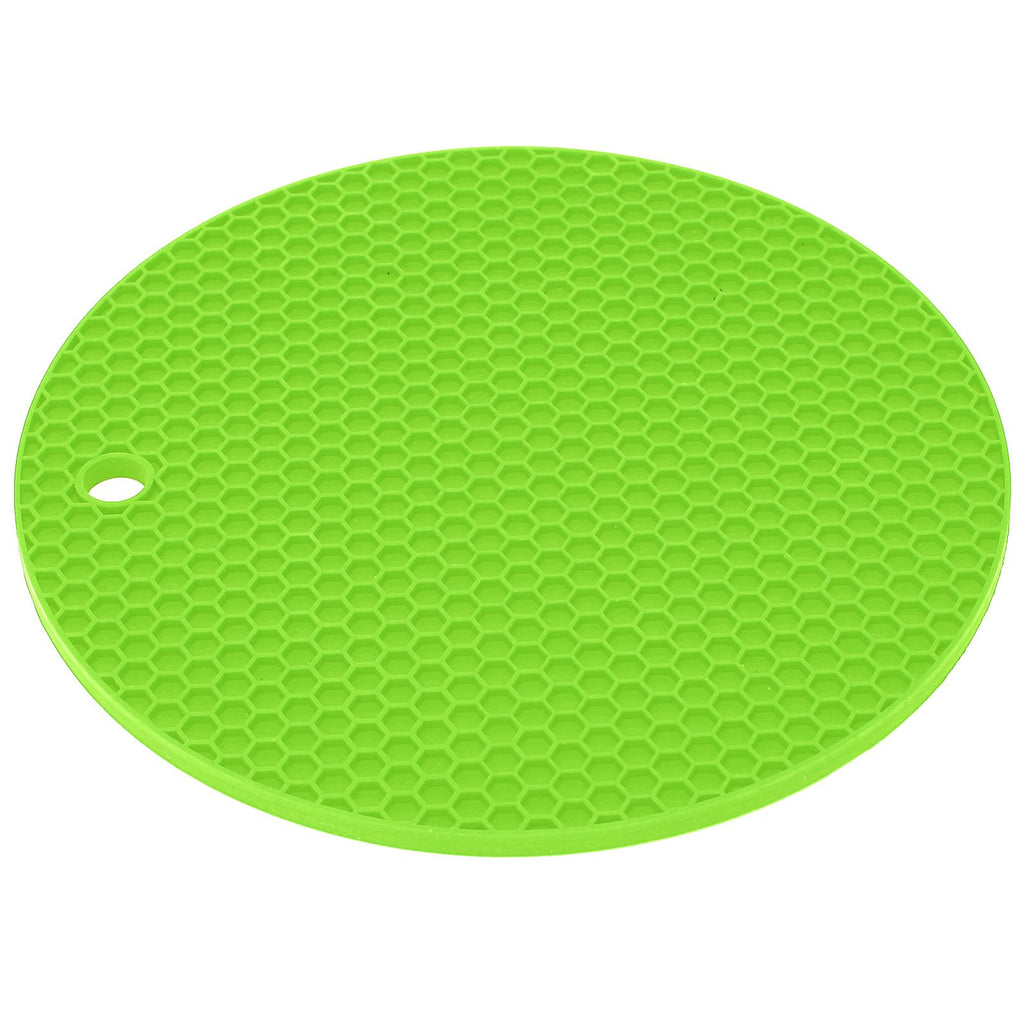 Round Shape Mat Food Grade Thickened Silicone Placemat Insulation Pad Microwave Oven MatGreen