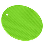 Round Shape Mat Food Grade Thickened Silicone Placemat Insulation Pad Microwave Oven MatGreen