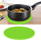 Round Shape Mat Food Grade Thickened Silicone Placemat Insulation Pad Microwave Oven MatGreen