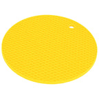 Round Shape Mat Food Grade Thickened Silicone Placemat Insulation Pad Microwave Oven MatYellow