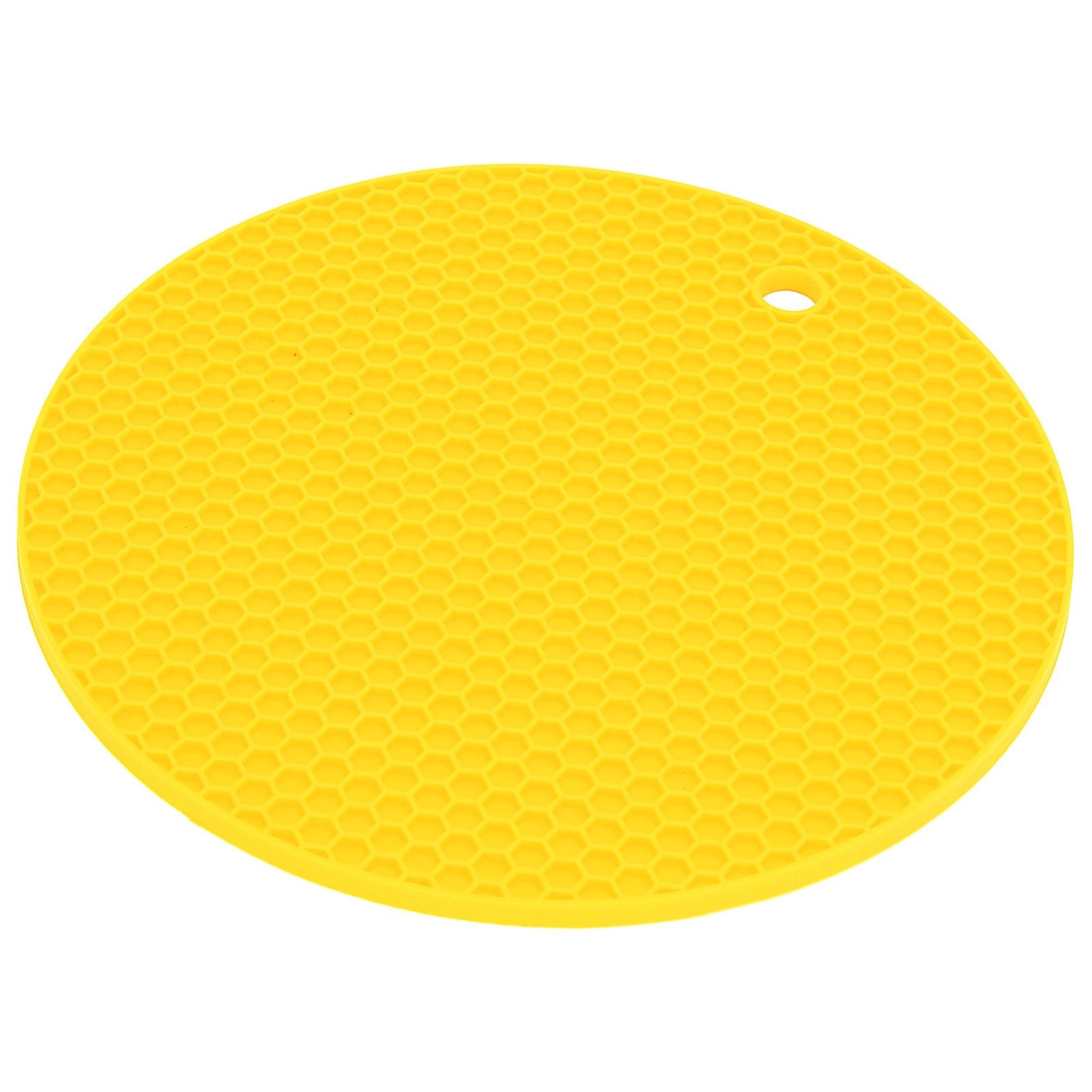 Round Shape Mat Food Grade Thickened Silicone Placemat Insulation Pad Microwave Oven MatYellow