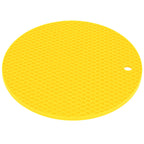 Round Shape Mat Food Grade Thickened Silicone Placemat Insulation Pad Microwave Oven MatYellow