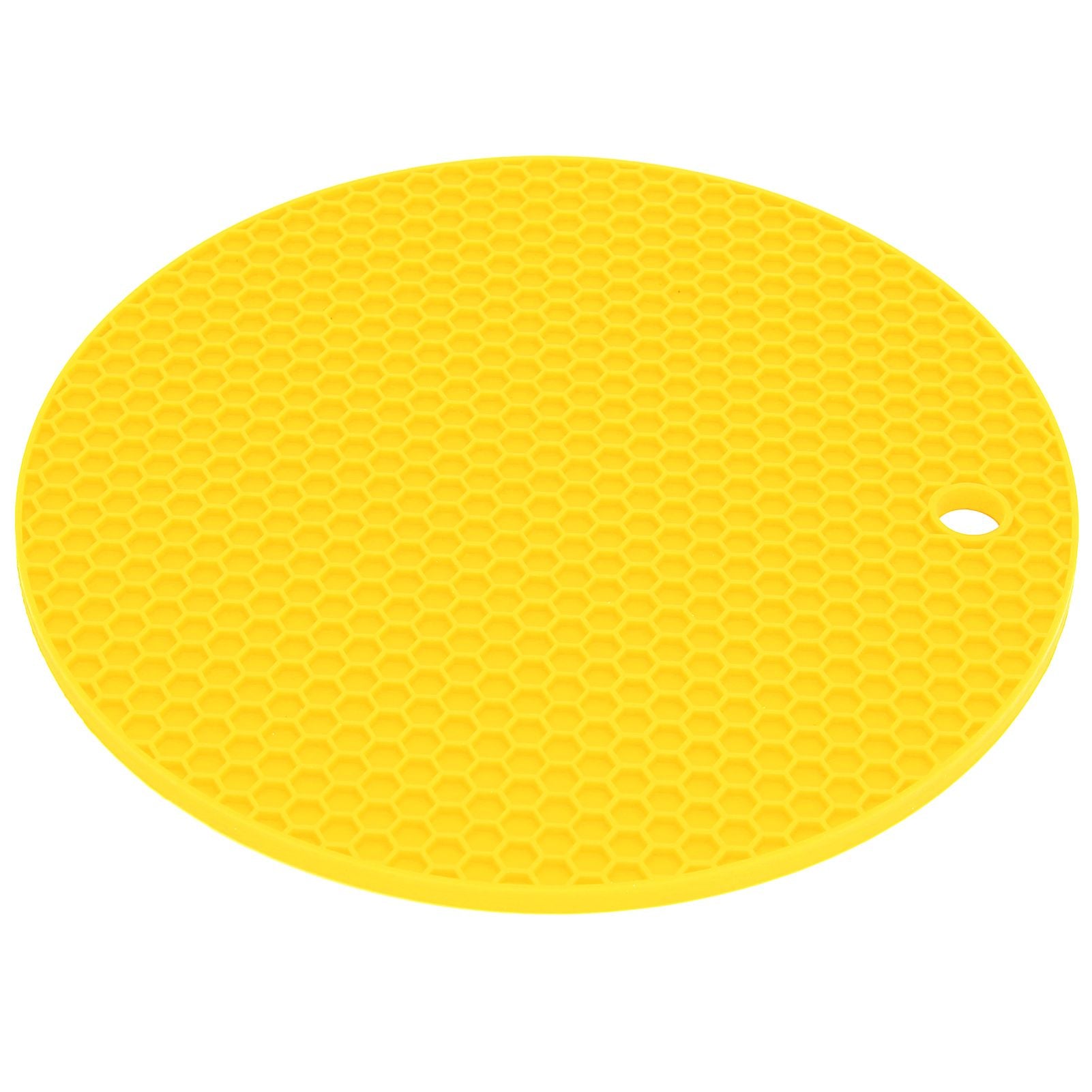 Round Shape Mat Food Grade Thickened Silicone Placemat Insulation Pad Microwave Oven MatYellow