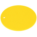 Round Shape Mat Food Grade Thickened Silicone Placemat Insulation Pad Microwave Oven MatYellow