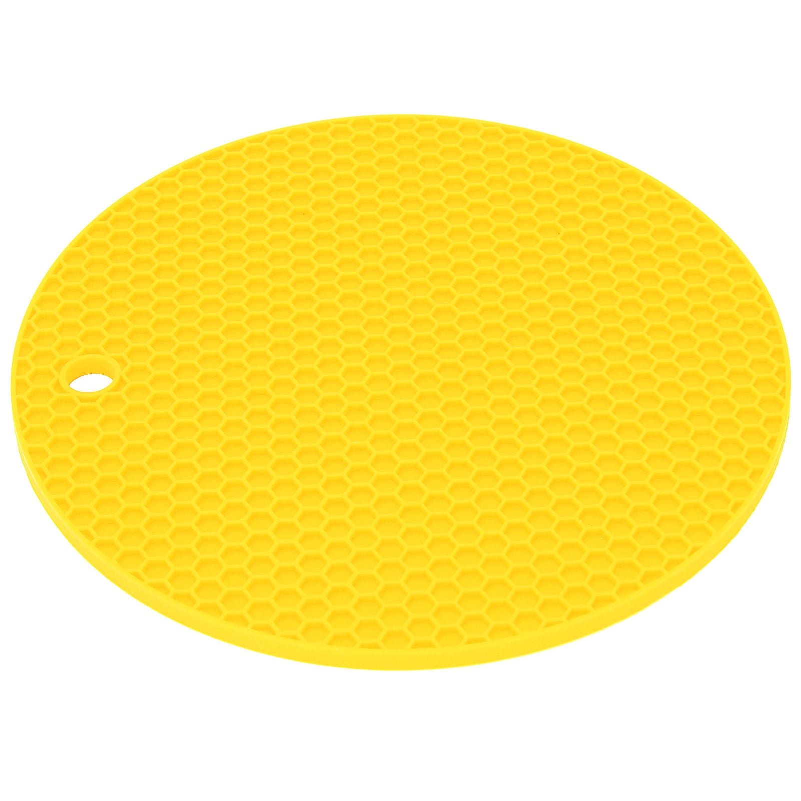 Round Shape Mat Food Grade Thickened Silicone Placemat Insulation Pad Microwave Oven MatYellow
