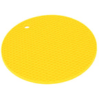 Round Shape Mat Food Grade Thickened Silicone Placemat Insulation Pad Microwave Oven MatYellow