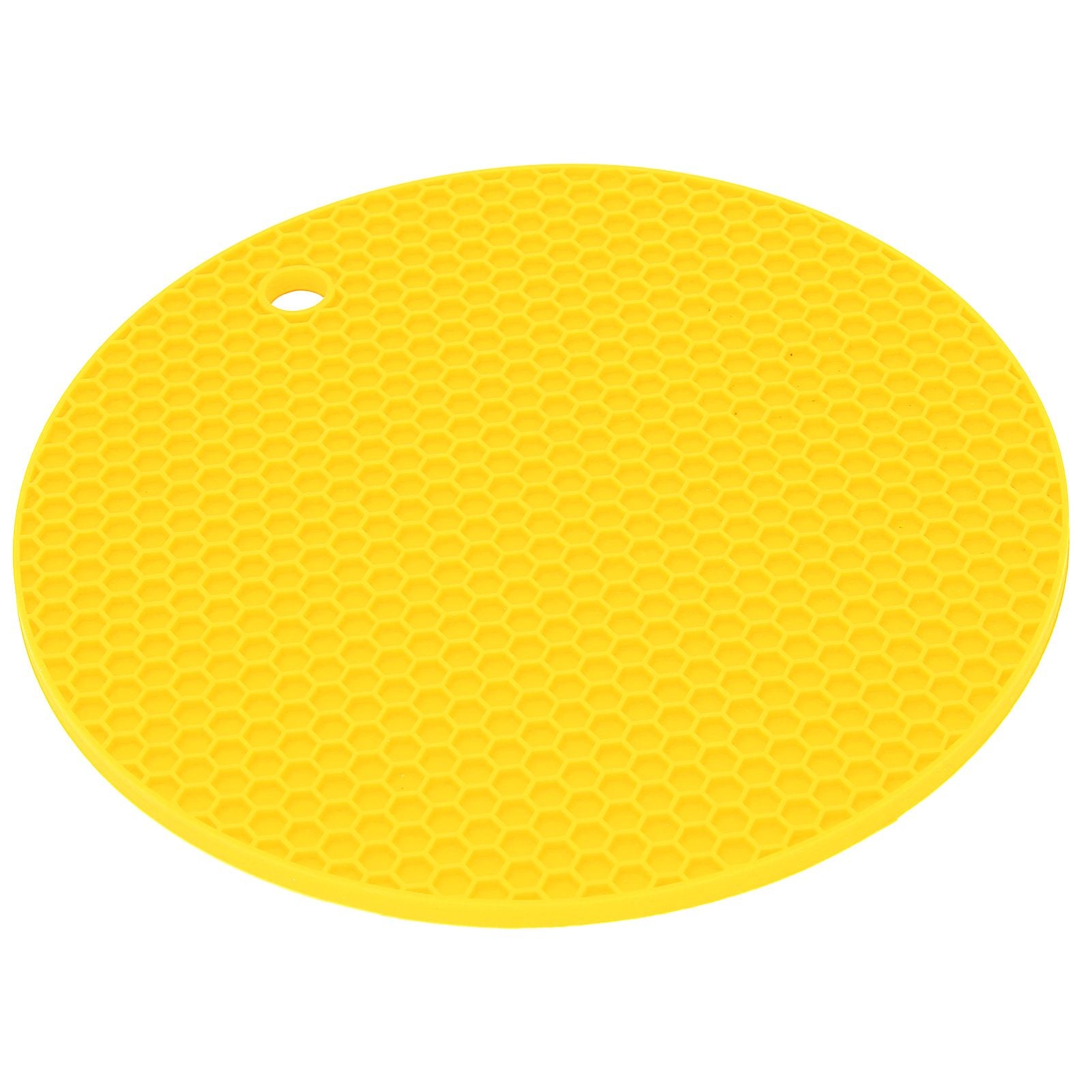 Round Shape Mat Food Grade Thickened Silicone Placemat Insulation Pad Microwave Oven MatYellow