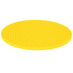 Round Shape Mat Food Grade Thickened Silicone Placemat Insulation Pad Microwave Oven MatYellow