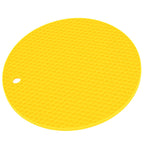 Round Shape Mat Food Grade Thickened Silicone Placemat Insulation Pad Microwave Oven MatYellow
