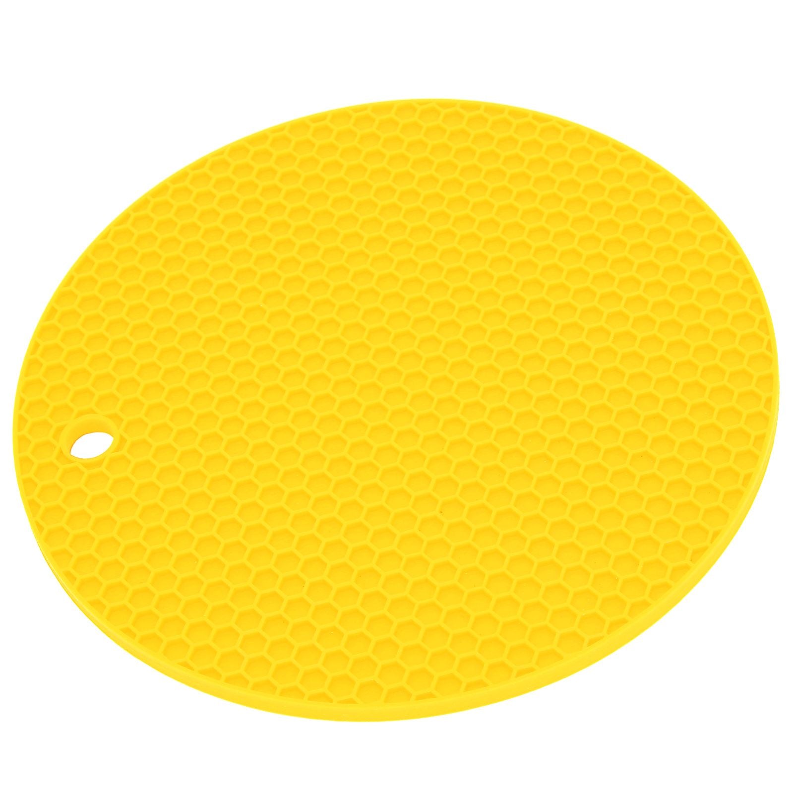 Round Shape Mat Food Grade Thickened Silicone Placemat Insulation Pad Microwave Oven MatYellow