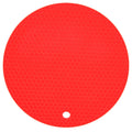 Round Shape Mat Food Grade Thickened Silicone Placemat Insulation Pad Microwave Oven MatRed