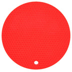 Round Shape Mat Food Grade Thickened Silicone Placemat Insulation Pad Microwave Oven MatRed