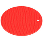Round Shape Mat Food Grade Thickened Silicone Placemat Insulation Pad Microwave Oven MatRed