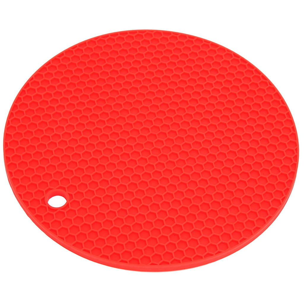 Round Shape Mat Food Grade Thickened Silicone Placemat Insulation Pad Microwave Oven MatRed