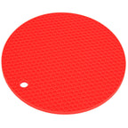 Round Shape Mat Food Grade Thickened Silicone Placemat Insulation Pad Microwave Oven MatRed