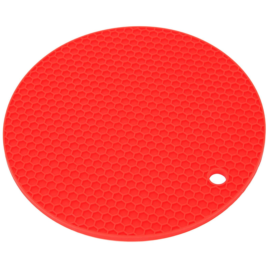Round Shape Mat Food Grade Thickened Silicone Placemat Insulation Pad Microwave Oven MatRed