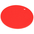 Round Shape Mat Food Grade Thickened Silicone Placemat Insulation Pad Microwave Oven MatRed