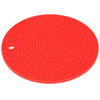 Round Shape Mat Food Grade Thickened Silicone Placemat Insulation Pad Microwave Oven MatRed