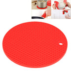 Round Shape Mat Food Grade Thickened Silicone Placemat Insulation Pad Microwave Oven MatRed