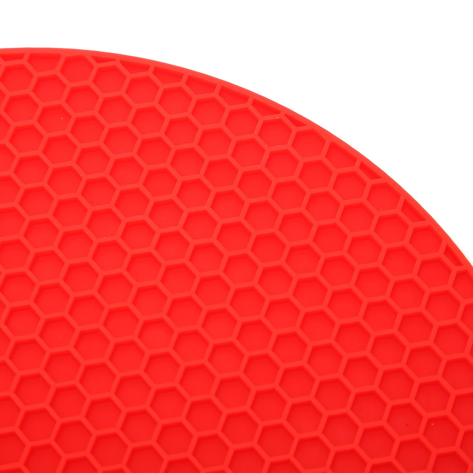 Round Shape Mat Food Grade Thickened Silicone Placemat Insulation Pad Microwave Oven MatRed